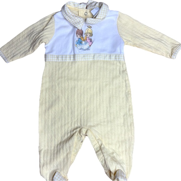 Vintage Precious Moments Yellow Infant Sleeper Pajama - Picture 1 of 5